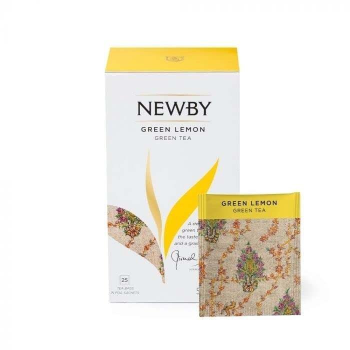 uk418Wi-INquL-1.jpg Newby Green Lemon Tea | 25 Tea Bags | Natural Fusion of Verdant Green Tea wth Bright Dried Lemon | 50 gms - Fast UK Delivery - Image 1