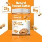 Beanut Peanut Butter - 1kg, 100% Pure Roasted peanuts,NON-GMO Gluten & Cholesterol Free, Vegan, High in Protein, Nut Butter, Peanut Butter - Fast UK Delivery - Image 3