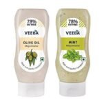 Veeba Olive Oil Mayonnaise, 300 Grams and Mint Mayonnaise, 300 Grams - Pack of 2 - Fast UK Delivery