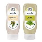 Veeba Olive Oil Mayonnaise, 300 Grams and Mint Mayonnaise, 300 Grams - Pack of 2 - Fast UK Delivery