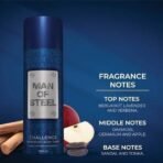 DENVER Man Of Steel Drill & Challenge Deodorant Body Spray - 200ML Each (Pack of 2) - Fast UK Delivery - Image 5