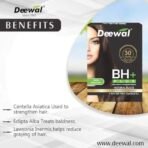 Deewal BH+ hair color Organic, amonia free 100% herbal hair color powder for Natural (Black) - Fast UK Delivery - Image 3