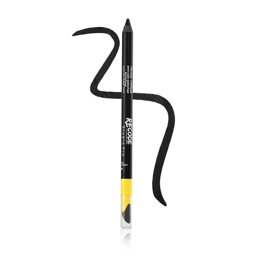 uk41AnftMvRBL-1-1.jpg recode Turning Heads Crayon Gel Matte Eyeliner Pencil Cum Kajal Pencil Comes With Smudger On Other Side, Longlasting, Water-Proof & Smudge-Proof Formula, Black, 1.2Gm - Fast UK Delivery - Image 1