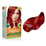 Nisha Cream Hair Color Rich Bright Long Lasting Hair Colouring For Ultra Soft Deep Shine 100% Grey Coverage Conditioning With Natural Herbs Ultra Blonde and Flame Red (Pack of 2) Fast Shipping to USA & Canada - Image 4