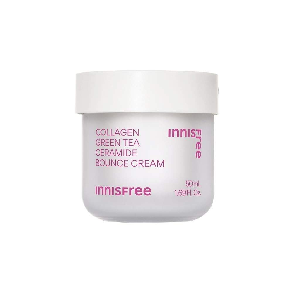 uk41BmkEuE66L-1.jpg Innisfree Collagen Green Tea Ceramide Bounce Cream 1.7 fl oz (50 ml) for Plump Skin, Korean Skincare Cream - Fast UK Delivery - Image 1