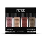 RENEE Gloss Touch Nail Paint Set of 4, Quick Drying Nail Polish, Glossy Gel Finish Nail Kit, Highly Pigmented & Long Lasting Enamel, Chip Resistance 5ml Each Gift Set for Women N02 Everyday Nudes - Fast UK Delivery - Image 3