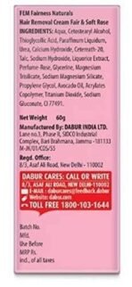 FEM Fairness Naturals Fair And Soft Hair Removal Cream For Sensitive Skin - 40 G (50% Extra), Women - Fast UK Delivery - Image 3