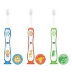 Chicco Toothbrush 3Y-8Y 3 Pack- Blue, Orange & Green - Fast UK Delivery - Image 2
