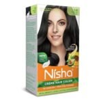 Nisha Cream Hair Colour, Permanent Hair Color Natural Black, Silky & Shiny 100% Grey Coverage & Ammonia Free Hair Dye With Natural Henna Extract, 60G+60Ml - Fast UK Delivery - Image 2
