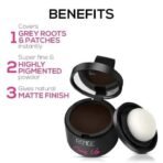 RENEE Cover-Up Hair Powder- Brown, Helps Cover Grey Roots & Bald Spots Instantly, Highly Pigmented, Fuller and Denser, Long-Lasting & Matte Finish, Fine Powder for Flawless Application, 4gm - Fast UK Delivery - Image 5