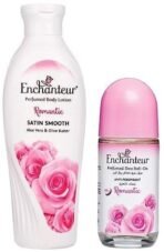 Enchanteur Romantic Perfumed Body Lotion, 250ml, with Aloe Vera & Olive Butter for Satin Smooth Skin & Enchanteur Romantic Roll-On Deodorant for Women, 50ml with Roses & Jasmine Extracts - Fast UK Delivery - Image 2
