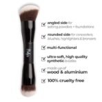 Ruby's Organics Dual Ended Makeup Brush for Face Makeup - Multipurpose brush for Foundation, Concealer, Blush and Compact for flawless finish, Blending and Powder Brush, Cruelty-free, Large Coverage Makeup Tool - Fast UK Delivery - Image 6