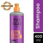 Bed Head TIGI Serial Blonde Restoring Shampoo for Damaged Hair, Colour Enhancing & Protection Shampoo with Keratin for Blonde Coloured Hair, Restores & Revives, UV Protection, Deep Cleanses & Moisturizes Hair, Exotic Tropical Fragrance, 400ml - Fast UK Delivery - Image 4