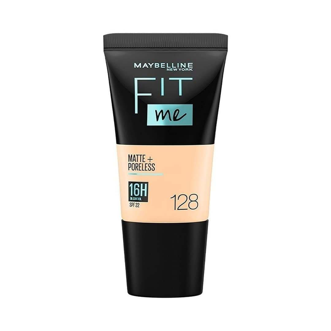 uk41DsJN2tH8L-1.jpg Maybelline New York Liquid Foundation, Matte & Poreless, Full Coverage Blendable Normal to Oily Skin, Fit Me, 128 Warm Nude, 18 ml - Fast UK Delivery - Image 1