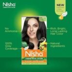 Nisha Cream Permanent Hair Color No Ammonia Cream Formula Permanent Fashion Highlights(60Gm+60Ml Each Pack) Natural Black (Pack Of 2) Fast Shipping to USA & Canada - Image 5