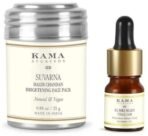 Kama Ayurveda Suvarna Haldi Chandan Brightening Face Pack - 25G, Beige, Sandalwood & Kama Ayurveda Kumkumadi Miraculous Beauty Fluid Ayurvedic Night Serum, 3ml Combo - Fast UK Delivery - Image 2