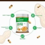 Beanut Natural Crunchy Peanut Butter 1Kg | 30gm Protein | 100% Vegan Peanut Butter, 100% Pure Roasted Peanut | High in Protein Spread, Gluten & Cholesterol Free, Nut Butter - Fast UK Delivery - Image 4