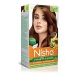 Nisha Cream Hair Color Natural Brown, Permanent Hair Colour for Women Men, No Ammonia, Ultra Soft Deep Shine, 100% Grey Coverage, 4.0 Natural Brown Hair Colour (60gm+60ml+18ml) - Fast UK Delivery - Image 2