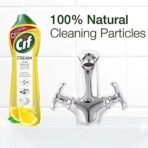Cif Abrasive Surface Cleaner Cream, Lemon| Kitchen & Bathroom, Removes Grease, Dirt & Tough Stains with Natural Cleaning Particles, 500 ml - Fast UK Delivery - Image 4