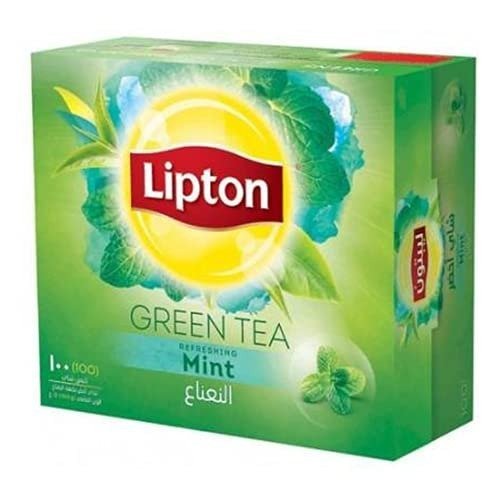 uk41Js6YFVo5L.jpg Lipton Green Tea Refreshing Mint 100 Tea Bags, 150 Gram - Fast UK Delivery - Image 1