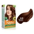 Nisha Cream Hair Color, 4.0 Natural Brown, 60ml + 60gm, (Pack of 1) Fast Shipping to USA & Canada - Image 4