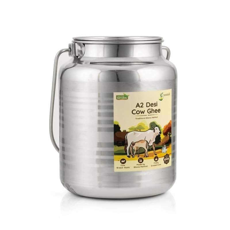 uk41K0hkLyNUL-1.jpg Kasutam A2 Pure Ghee - 5 litre | Made By Traditional Vedic Bilona Method | Made In Earthen Pot & Hand Churned | Free Grazing Grass Fed Cow Ghee | Immunity Booster Pure, Natural, And Healthy - Fast UK Delivery - Image 1