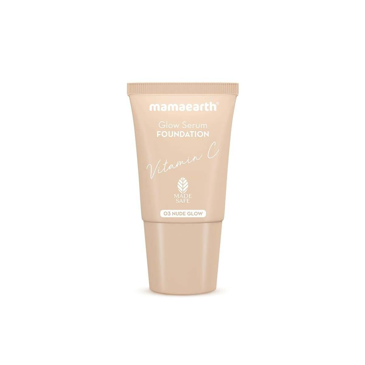 uk41K27s6llhL-1.jpg Mamaearth Glow Serum Foundation Mini Tube With Vitamin C & Turmeric For 12-Hour Long Stay- 18 Ml L 12-Hour Long Stay | 2X Instant Glow (Nude Glow), Full, Matte - Fast UK Delivery - Image 1