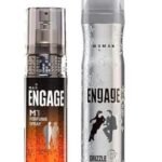 Engage M1 Perfume Spray For Men 120ml & New Metal Range Drizzle Deodorant Spray For Women 150ml - Fast UK Delivery