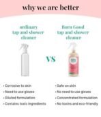 Born Good Eco-Friendly Plant Based Tap And shower Cleaner, Removes Hard-Water Stain And Dissolves Limescale - 500 ml (Pack of 1) Spray Bottle - Fast UK Delivery - Image 4