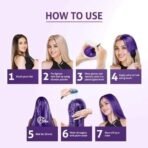 Nisha Cosglam Semi Permanent Hair Color for Unisex, Infused Conditioner, Glossy Finish, No Ammonia, No Peroxide & Non Oxidative, Vegan Highlights Hair Dye 120g #61 Purple Blue - Fast UK Delivery - Image 7