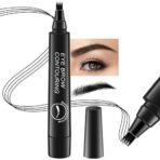 ZEYFLEEB 4 Point Eyebrow Pencil Black,Waterproof Microblading Eyebrow Pencil with a Micro-Fork Tip Applicator Creates || Black Fine Sketch Liquid Eye Brow Tattoo Tint Pen - Fast UK Delivery - Image 2