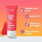 RENEE Glass Skin Gel Sunscreen SPF 50, UVA & UVB Protection, Lightweight, Hydrating & Non-Sticky, Zero White Cast, For Radiant, Supple Skin, Infused with Watermelon, Beetroot & Hyaluronic Acid 50gm - Fast UK Delivery - Image 4