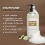 Bella Vita Luxury OUD WHITE Unisex Body Wash Refreshing Shower Gel for Deep Cleansing, Hydrating, Moisturising, Softer & Smoother Skin with Aloe Vera 500 ml - Fast UK Delivery - Image 6
