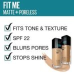 Maybelline New York Fit Me Matte+Poreless Liquid Foundation & Compact Powder, Fit Me Shade 115 Ivory, Everyday Base, Flawless Base Makeup,Oily Skin, Combo Pack, Effortlessly Glam Face, Beige - Fast UK Delivery - Image 3