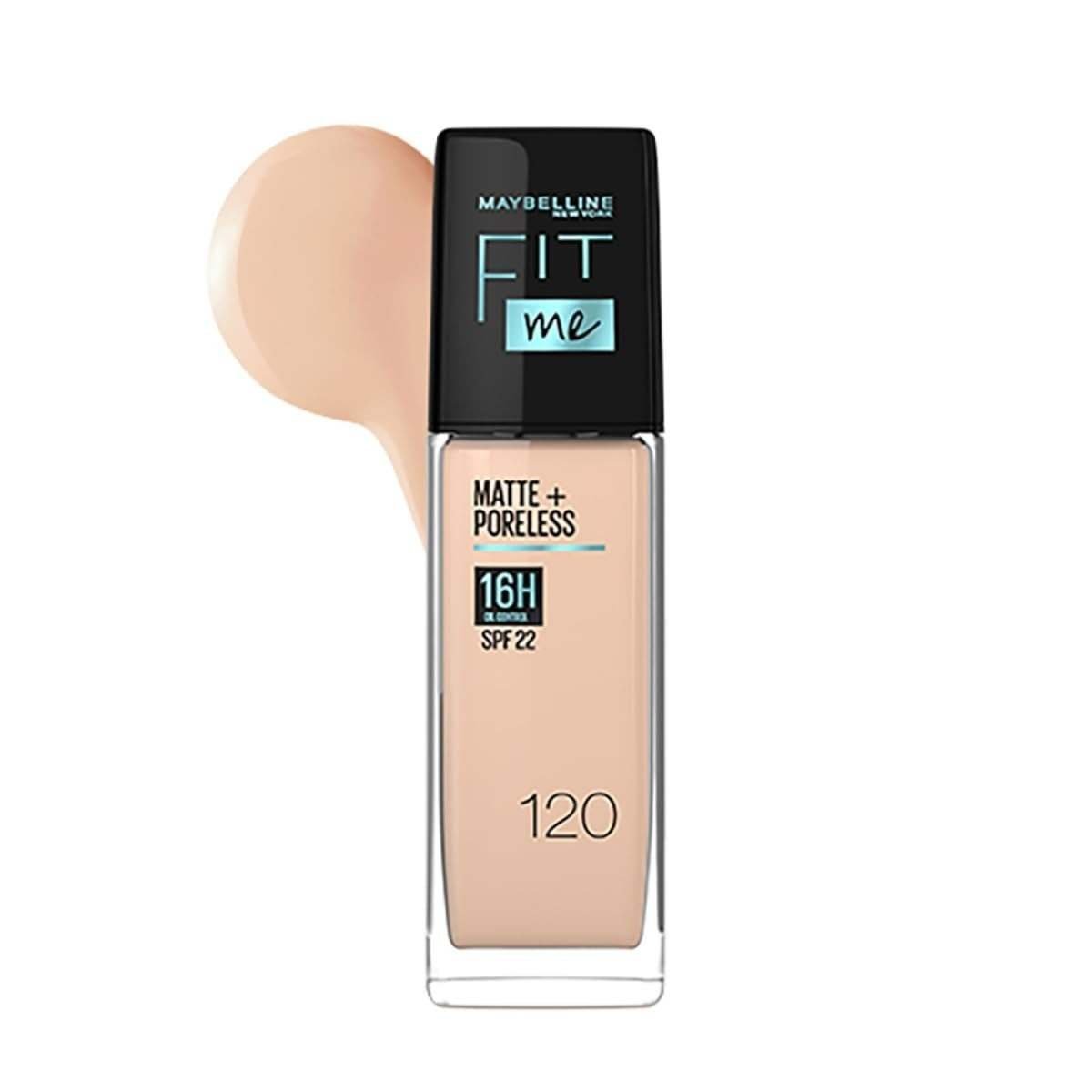 uk41NtevgF4L.jpg Maybelline New York Liquid Foundation, Matte Finish, With SPF, Absorbs Oil, Fit Me Matte + Poreless, 120 Classic Ivory, 30ml - Fast UK Delivery - Image 1