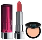 Maybelline New York Matte Lipstick, Intense Colour, 671 Heated Pink, 3.9g & Maybelline New York Compact Powder, With SPF to Protect Skin from Sun, Absorbs Oil, Fit Me, 115 Ivory, 6g - Fast UK Delivery - Image 2