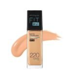 Maybelline New York Fit Me Matte+Poreless Liquid Foundation Medium Coverage For Oily Skin, 220 Natural Beige, 30Ml - Fast UK Delivery