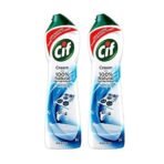 Cif Original Multipurpose Surface Cleaner Cream for Kitchen & Bathroom, Ocean Breeze Scent, 100% Dirt Removal with Natural Cleaning Particles, 2x500ml - Fast UK Delivery - Image 2