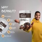 Beanut Dark Chocolate Crunchy Peanut Butter 1Kg | 18gm Protein | 100% Vegan Peanut Butter, 100% Pure Roasted Peanut | High in Protein Spread, Gluten & Cholesterol Free, Nut Butter - Fast UK Delivery - Image 5