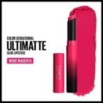 Maybelline New York Color Sensational Ultimatte Matte Lipstick, Non-Drying, Intense Color Pigment, More Magenta, Magenta Pink, 0.06 oz - Fast UK Delivery - Image 3