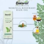 Deewal Moringa + Rosemary Hair Oil | Herbal Hair Oil for Repairing Damaged Hair | Hair Fall Control & Natural Hair Growth Extract | Vegan & Cold-Pressed | 100% Natural Formula - Fast UK Delivery - Image 5