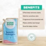 Born Good Plant Based Brazilian Rosewood Fragrance Laundry Detergent, Biodegradable, Non-Toxic And Eco-Friendly - 1 Ltr (Pack of 1) Refill Pouch - Fast UK Delivery - Image 3