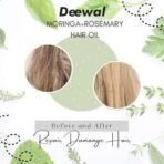 Deewal Moringa + Rosemary Hair Oil | Herbal Hair Oil for Repairing Damaged Hair | Hair Fall Control & Natural Hair Growth Extract | Vegan & Cold-Pressed | 100% Natural Formula - Fast UK Delivery - Image 6