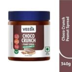 VEEBA Choco Peanut Spread Crunchy | High Protein | Naturally Gluten Free | Trans Fat Free | Vegan | No Added Preservatives | No Added Colour & Flavour | Non GMO | 340g |with Fine Cocoa - Fast UK Delivery - Image 5