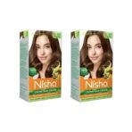 Nisha Cream Hair Color Light Brown, Permanent Hair Colour for Women Men, No Ammonia, Ultra Soft Deep Shine, 100% Grey Coverage, 5.0 Light Brown Hair Colour 120gm Pack of 2 - Fast UK Delivery - Image 2