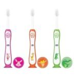 Chicco Toothbrush 3Y-8Y 3 Pack- Pink, Orange & Green - Fast UK Delivery - Image 2