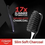 Colgate SlimSoft Charcoal Soft Black Bristles manual Toothbrush for adults, 8 Pcs (Buy4 Get 4), Soft Bristles for Gentle Deep Cleaning - Fast UK Delivery - Image 4