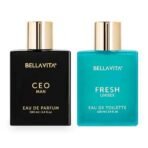 Bella Vita Luxury CEO Men EDP & Fresh Unisex EDT Liquid Perfumes Combo, Pack of 2 Premium Long Lasting Fragrance Scents for Men & Women, 100 ml Each - Fast UK Delivery