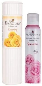 Enchanteur Romantic Perfumed Deo Spray for Women, 150ml & Charming Perfumed Talc for Women, 250g with Roses, Muguets & Cedarwood Extracts - Fast UK Delivery - Image 2
