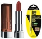 Maybelline New York Matte Lipstick, Intense Colour, 676 East Village Rose, 3.9g & Maybelline New York Colossal Kajal, Intense Colour, Waterproof, Long lasting 24Hrs Stay, Black, 0.35g - Fast UK Delivery - Image 2